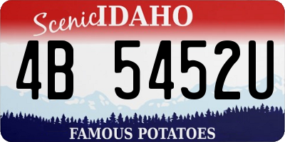ID license plate 4B5452U