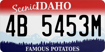 ID license plate 4B5453M