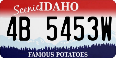 ID license plate 4B5453W