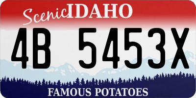 ID license plate 4B5453X