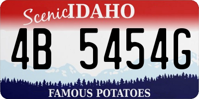 ID license plate 4B5454G