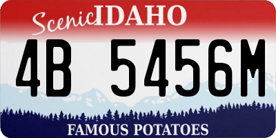 ID license plate 4B5456M