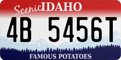 ID license plate 4B5456T