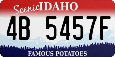 ID license plate 4B5457F
