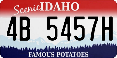 ID license plate 4B5457H