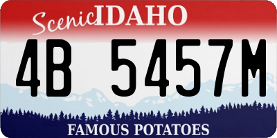 ID license plate 4B5457M