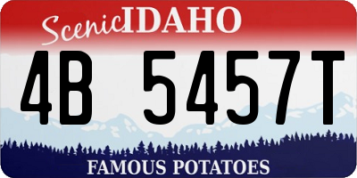 ID license plate 4B5457T