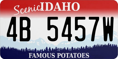 ID license plate 4B5457W