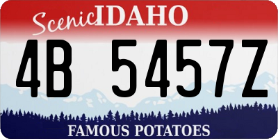 ID license plate 4B5457Z