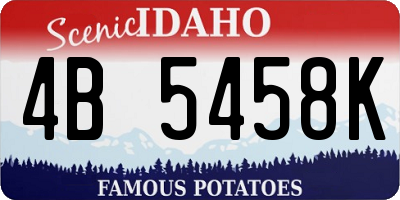ID license plate 4B5458K