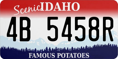 ID license plate 4B5458R