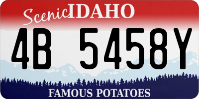 ID license plate 4B5458Y