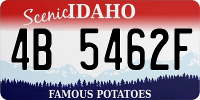 ID license plate 4B5462F