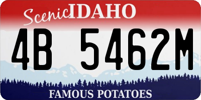 ID license plate 4B5462M