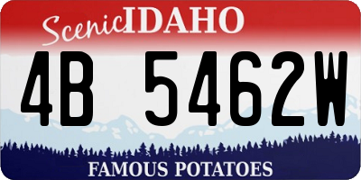 ID license plate 4B5462W
