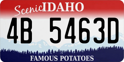 ID license plate 4B5463D
