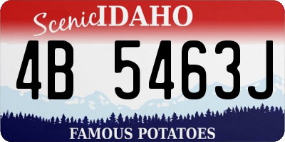 ID license plate 4B5463J
