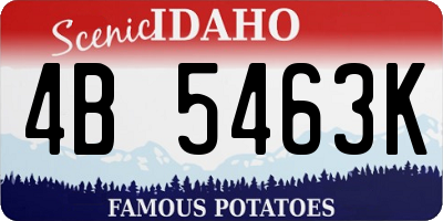ID license plate 4B5463K