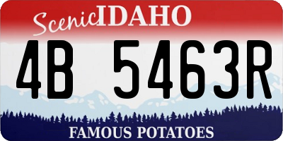 ID license plate 4B5463R