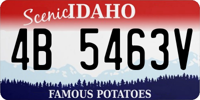 ID license plate 4B5463V