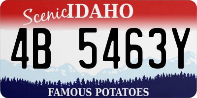 ID license plate 4B5463Y