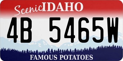 ID license plate 4B5465W