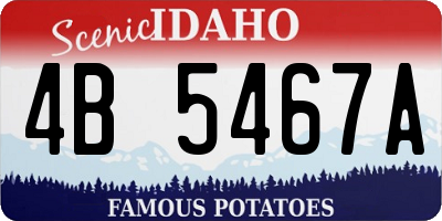 ID license plate 4B5467A