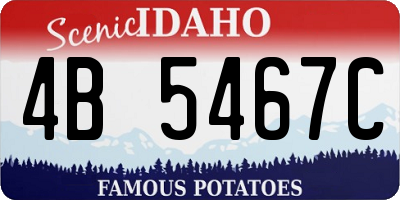 ID license plate 4B5467C