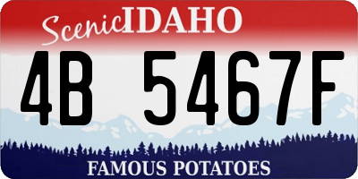 ID license plate 4B5467F