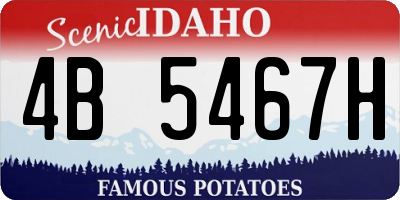 ID license plate 4B5467H