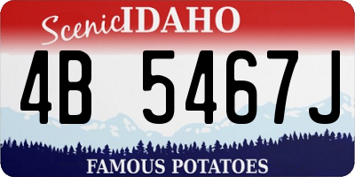 ID license plate 4B5467J