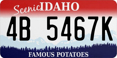 ID license plate 4B5467K
