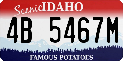 ID license plate 4B5467M