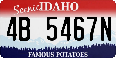 ID license plate 4B5467N