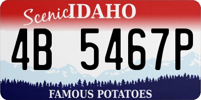ID license plate 4B5467P