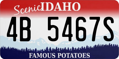 ID license plate 4B5467S