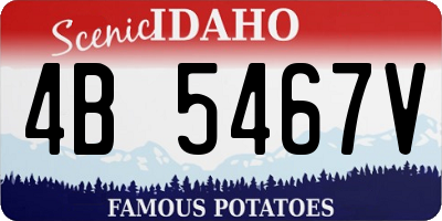 ID license plate 4B5467V