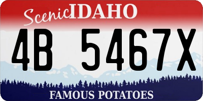 ID license plate 4B5467X