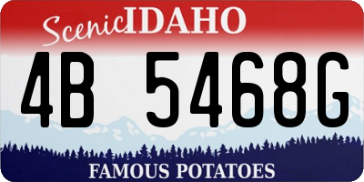 ID license plate 4B5468G