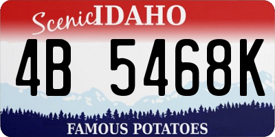 ID license plate 4B5468K