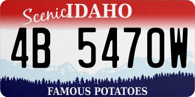 ID license plate 4B5470W