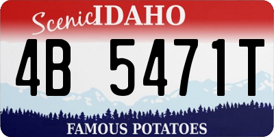ID license plate 4B5471T