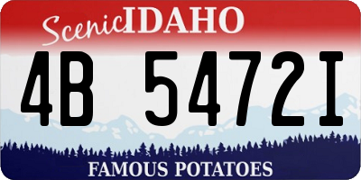 ID license plate 4B5472I