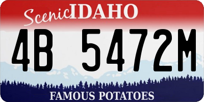 ID license plate 4B5472M