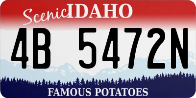 ID license plate 4B5472N