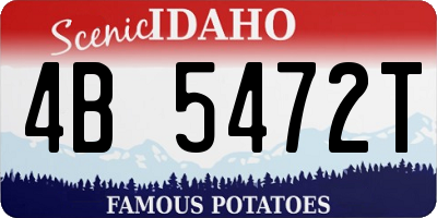 ID license plate 4B5472T