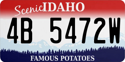 ID license plate 4B5472W