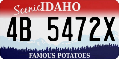 ID license plate 4B5472X