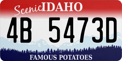ID license plate 4B5473D