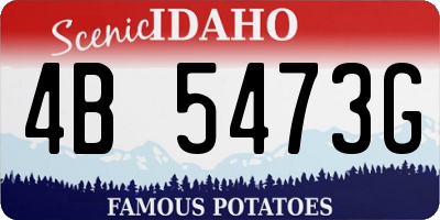 ID license plate 4B5473G